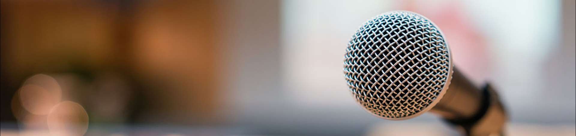closeup of  a microphone on a microphone stand
